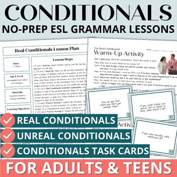 Preview of Adult ESL Grammar Worksheets, Lesson Plans & Activities - Conditionals Bundle