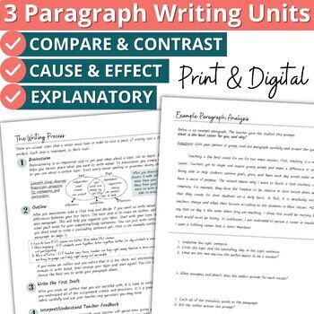 Adult ESL Paragraph Writing Units with Worksheets Activities Rubrics BUNDLE