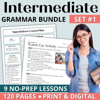 Preview of Adult ESL Curriculum - Intermediate Grammar Worksheets & Activities - Set 1