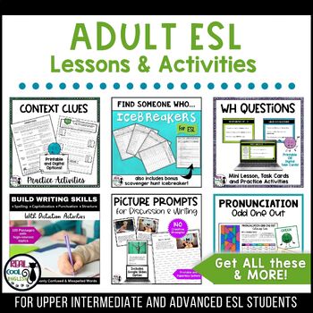Preview of Adult ESL Lesson Plans & Activities Bundle - Intermediate & Advanced English