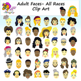 Adult Faces - All Races Clip Art