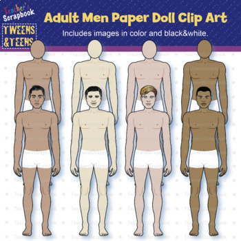 Preview of Adult Men Paper Doll Clip Art