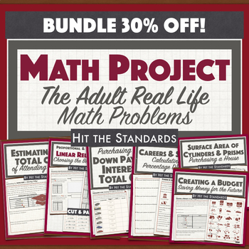Preview of Adult Real-Life Math Problems Project w Google Digital Resource End of Year