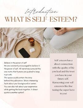 Preview of Adult Self Esteem Workbook- Boost your Confidence