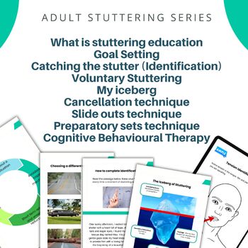 Preview of Adult Stuttering Therapy Bundle stuttering modification techniques and CBT