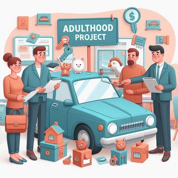 Preview of Adult Education:Buying a Car Project Outline:Resources/Vocabulary/Rubric