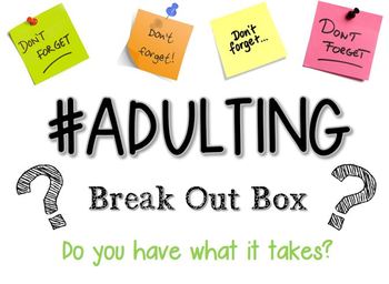 Preview of Adulting Breakout Box/Escape the Room Game for Family Consumer Science Class