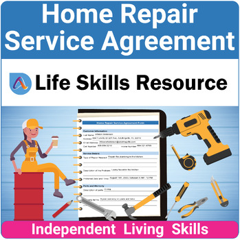 Preview of Independent Living Skills Activity to Complete a Home Repair Service Agreement