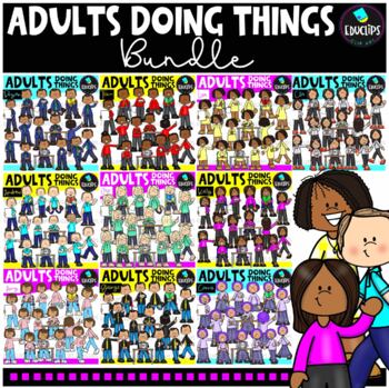 Preview of Adults Doing Things Clip Art Bundle {Educlips Clipart}
