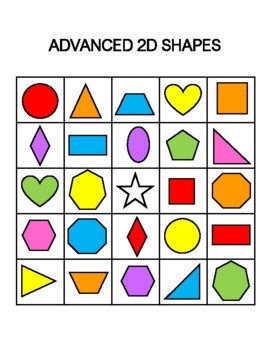 Preview of Advanced 2D Shapes Bingo (Color)