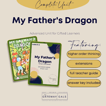 Preview of My Father's Dragon Advanced Book Study PLUS Thinking Skills and Math Tasks
