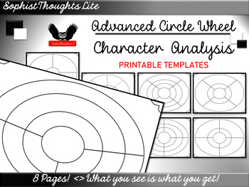 Preview of Advanced Character Trait Circle Wheel Graphic Organizers