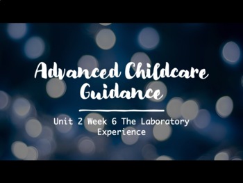 Preview of Advanced Childcare Guidance Unit 2 Practice in the Childcare Setting