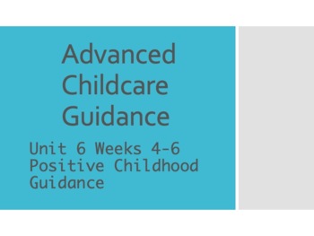 Preview of Advanced Childcare Guidance Unit 6 Guiding Children