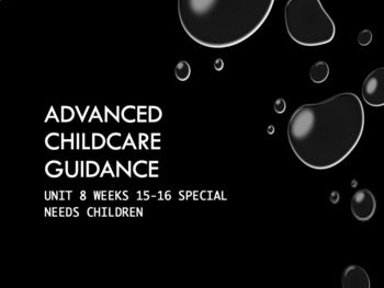 Preview of Advanced Childcare Guidance Unit 8-Special Needs Children