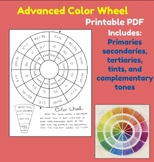 Paintable Color Wheel: Advanced: Art 1: High School: Middl