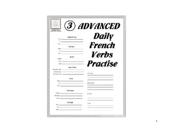 Preview of Daily French Verbs Practise Sheets (Advanced)