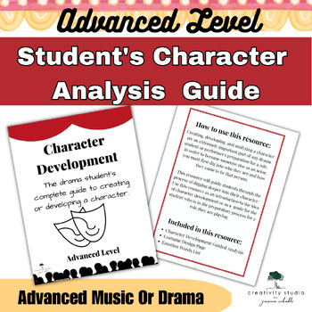 Preview of Character Development Printable Guide: Advanced Level Music or Drama Student