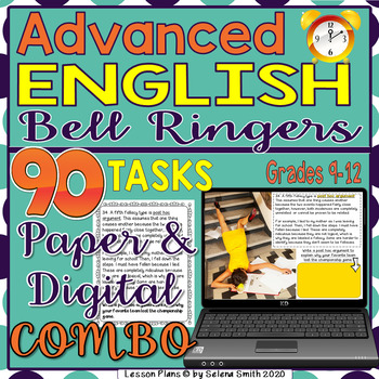 Preview of Advanced English Bell Ringers - Paper & Digital Bundle