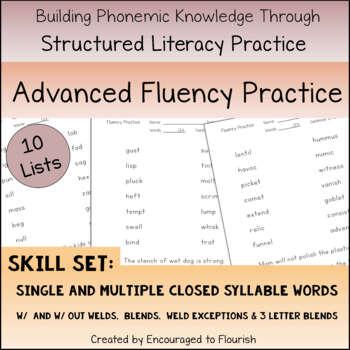 Preview of Advanced Fluency Practice - Closed Single and Multiple Syllable Words