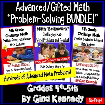 Preview of Gifted Math Resource Bundle! Hundreds of Advanced Math Problems!