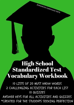 Preview of Advanced Language Arts Vocabulary Workbook for High School Standardized Tests