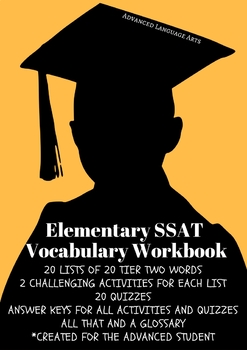 Preview of Elementary SSAT Vocabulary Workbook - Advanced Language Arts