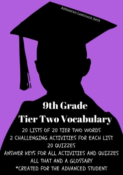 Preview of 9th Grade Tier Two Vocabulary from Advanced Language Arts