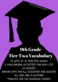 9th Grade Tier Two Vocabulary from Advanced Language Arts