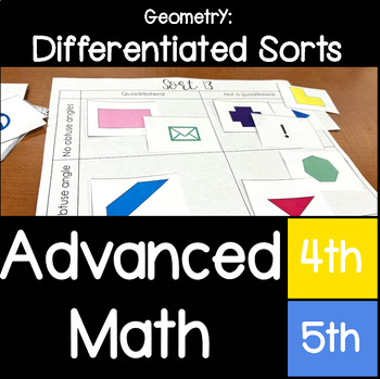 Preview of Advanced Math : Differentiated Geometry Sorts for Gifted 4th or 5th