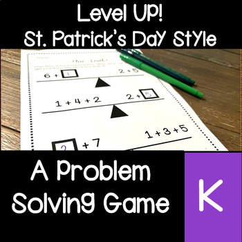Preview of Advanced Math : Level Up ! St. Patrick's Day Problem Solving Game Gifted Kinder