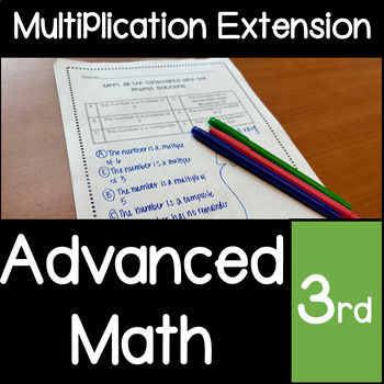 Preview of Advanced Math : Multiplication Problem Solving Extension for Gifted 3rd Grade