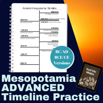 Preview of Timeline Practice Ancient Mesopotamia 6th Grade - Advanced Skill Level