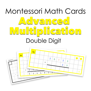 Preview of Distance Learning eLearning Advanced Multiplication Math Cards — Double Digit