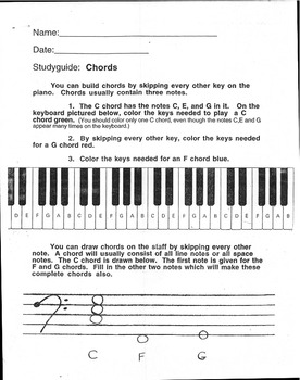 Preview of Advanced Music Theory Packet: Understanding Chords and Scales