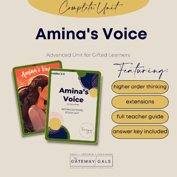 Preview of Advanced Novel Study for Amina's Voice