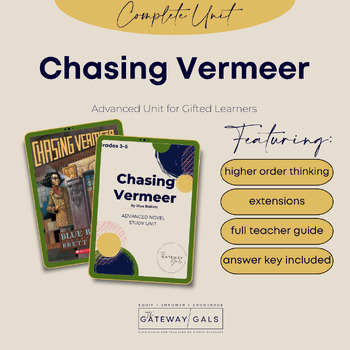 Preview of Advanced Novel Study for Chasing Vermeer using Depth and Complexity