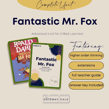 Preview of Advanced Novel Study for Fantastic Mr. Fox