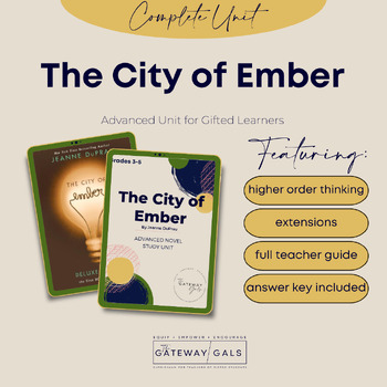 Preview of Advanced Novel Study for The City of Ember