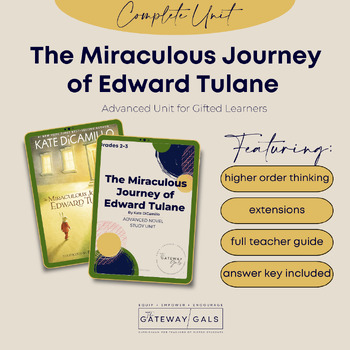 Preview of Advanced Novel Study for The Miraculous Journey of Edward Tulane