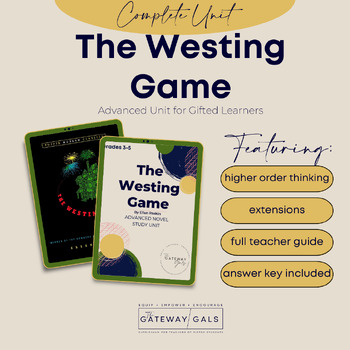 Preview of Advanced Novel Study for the Westing Game with Depth and Complexity