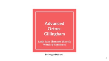 Preview of Advanced Orton-Gillingham: Latin Base Elements (Roots) Words and Sentences