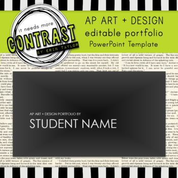 Preview of Advanced Placement AP Art & Design Editable Portfolio PowerPoint Template