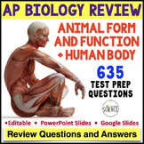 Animal Form and Function,  Human Body Systems - AP Biology
