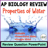 Properties of Water Review AP Advanced Placement Biology