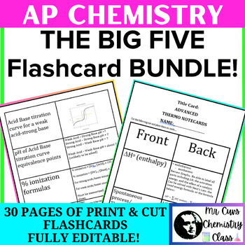 Preview of Advanced Placement AP Chemistry Exam Review Flashcards BUNDLE - The Big Five!