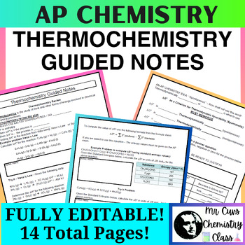 Preview of Advanced Placement AP Chemistry Thermochemistry Thermodynamics Unit Guided Notes