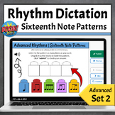Advanced Rhythm Dictation Game Music Boom Cards Sixteenth 