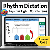 Advanced Rhythm Dictation Game Music Boom Cards Triplets v