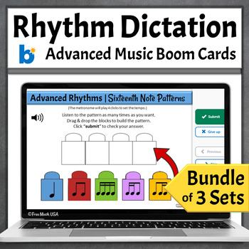 Preview of Advanced Rhythm Dictation Music Games - Boom Cards Bundle